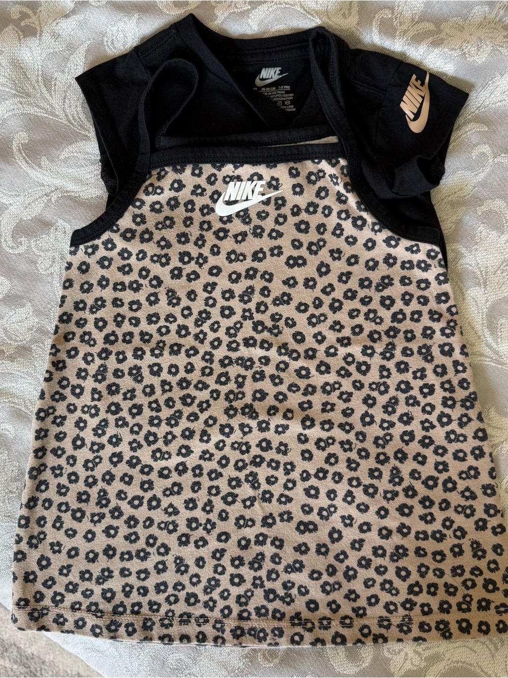 Nike toddler leopard print dress Tshirt set size 2T